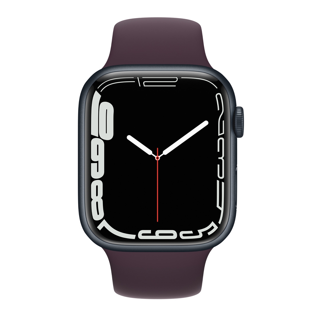 Смарт-годинник Apple Watch Series 7 45mm Midnight Aluminum Case with Dark Cherry Sport Band