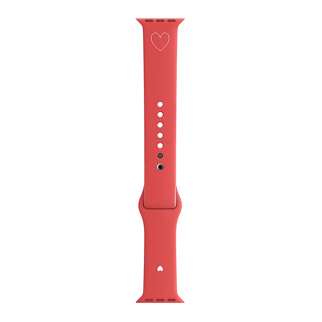 Ремешок Pump Silicone Band for Apple Watch 42mm/44mm/45mm Heart Red