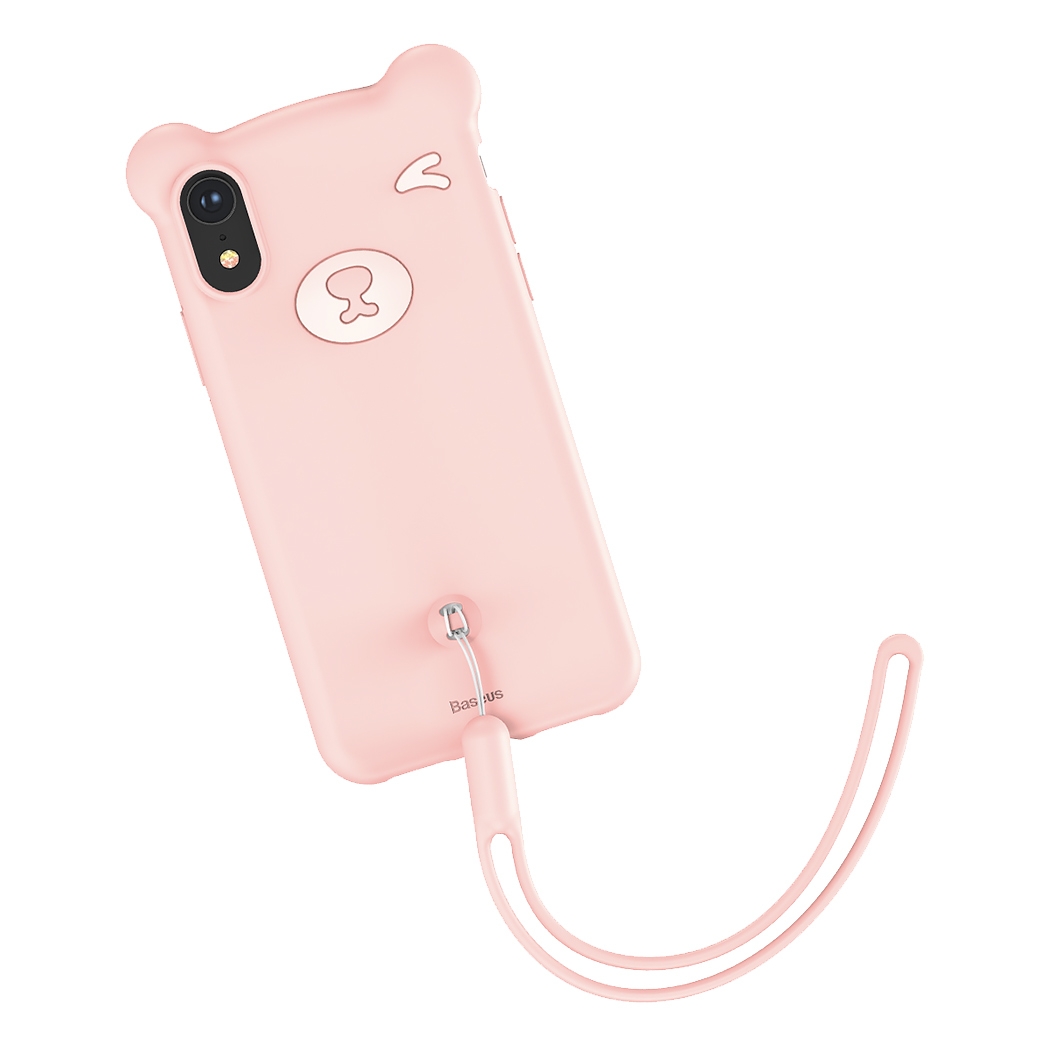 Чохол Baseus Bear Silicone Case For iPhone XR Pink