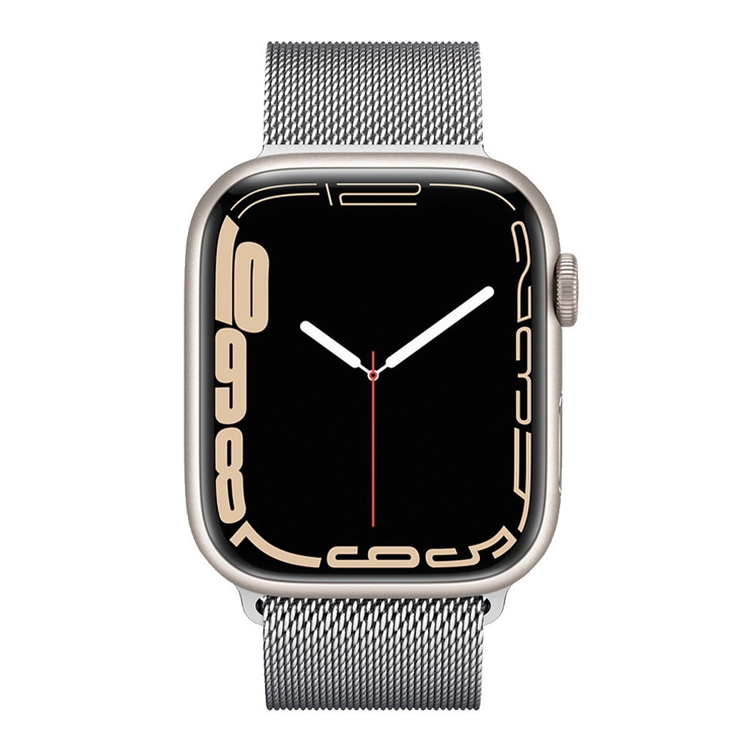 Смарт-часы Apple Watch Series 7 45mm Starlight Aluminum Case with Silver Milanese Loop