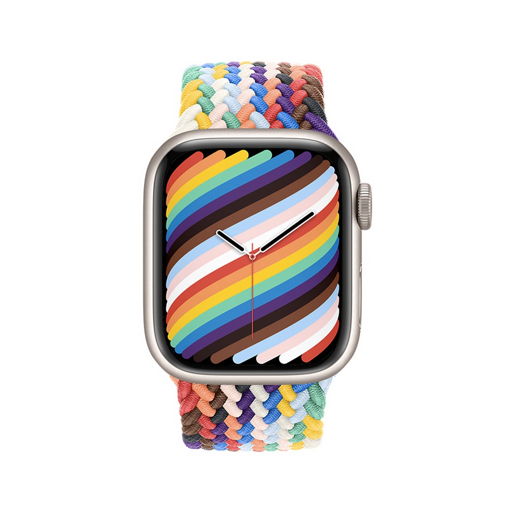 Смарт-часы Apple Watch Series 7 41mm Starlight Aluminum Case with Pride Edition Braided Solo Loop Size 5