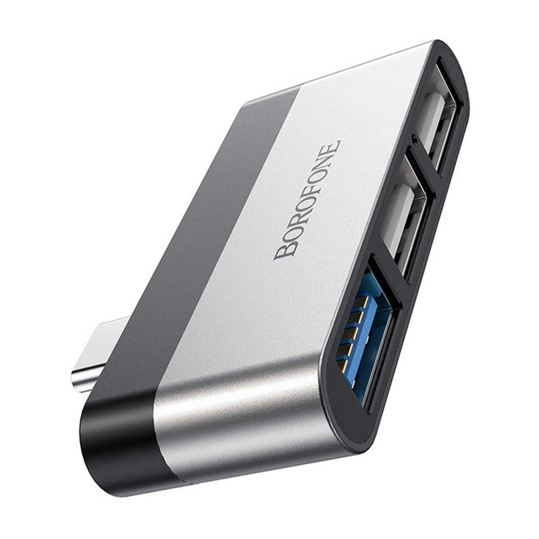 USB-хаб Borofone DH1 Type-C to USB Space Grey