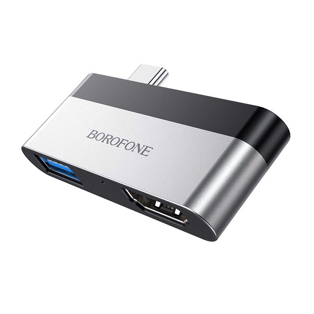 Адаптер Borofone DH1 Type-C to HDMI+USB 3.0 Space Grey