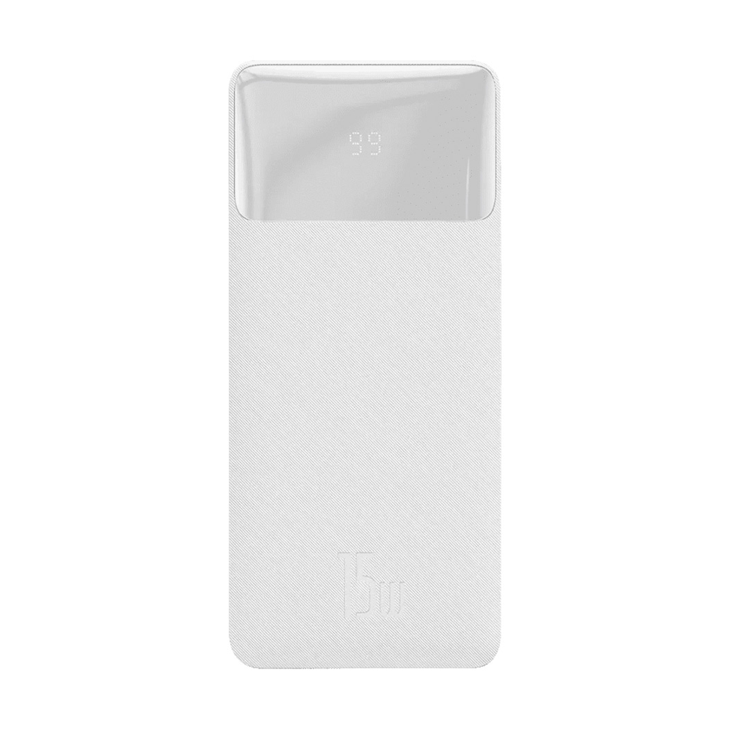 Зовнішній акумулятор Baseus Bipow Digital Display 15W 10000mAh White - ціна, характеристики, відгуки, розстрочка, фото 1
