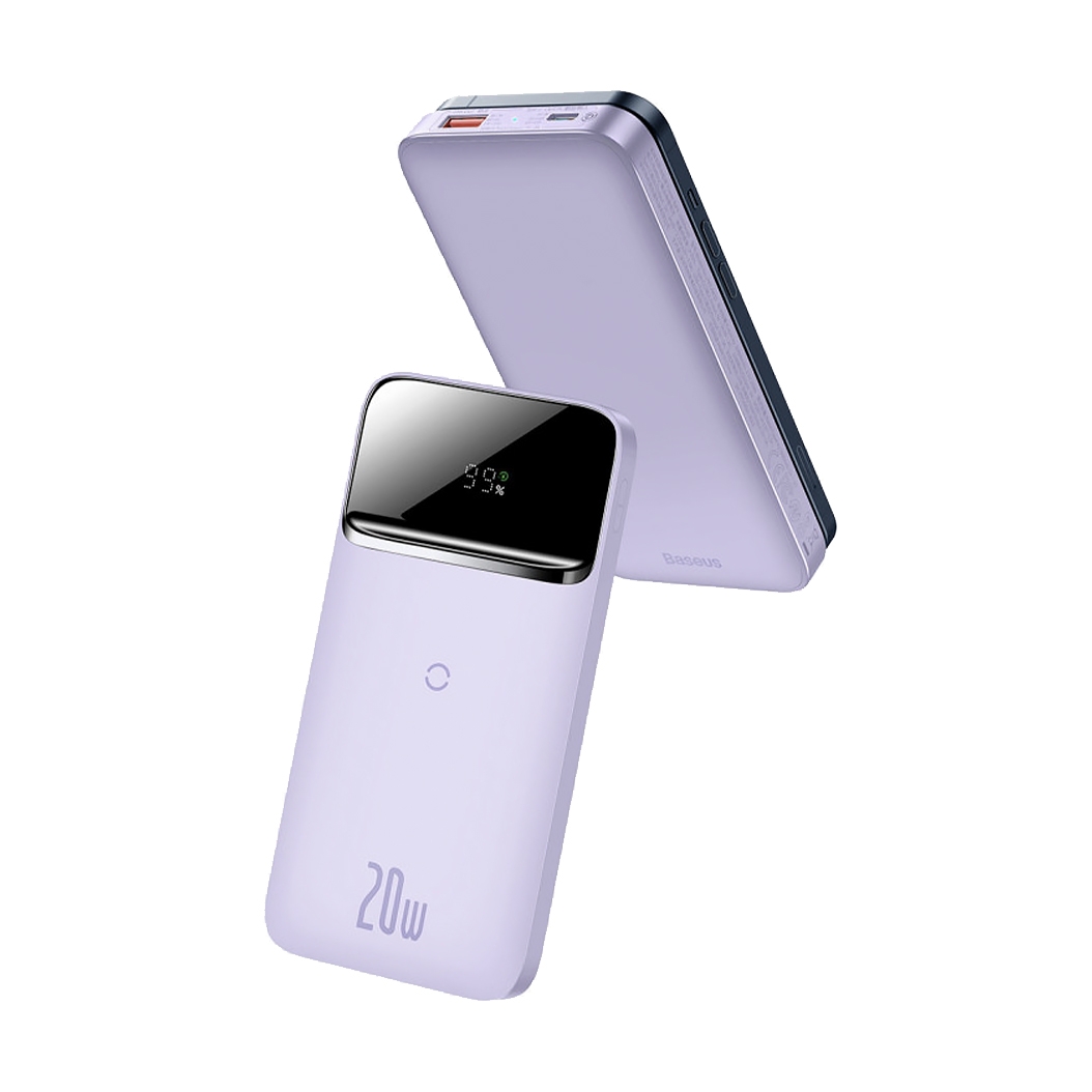 Зовнішній акумулятор Baseus Magnetic Wireless Quick Charge 10000mAh 20w Purple - ціна, характеристики, відгуки, розстрочка, фото 2