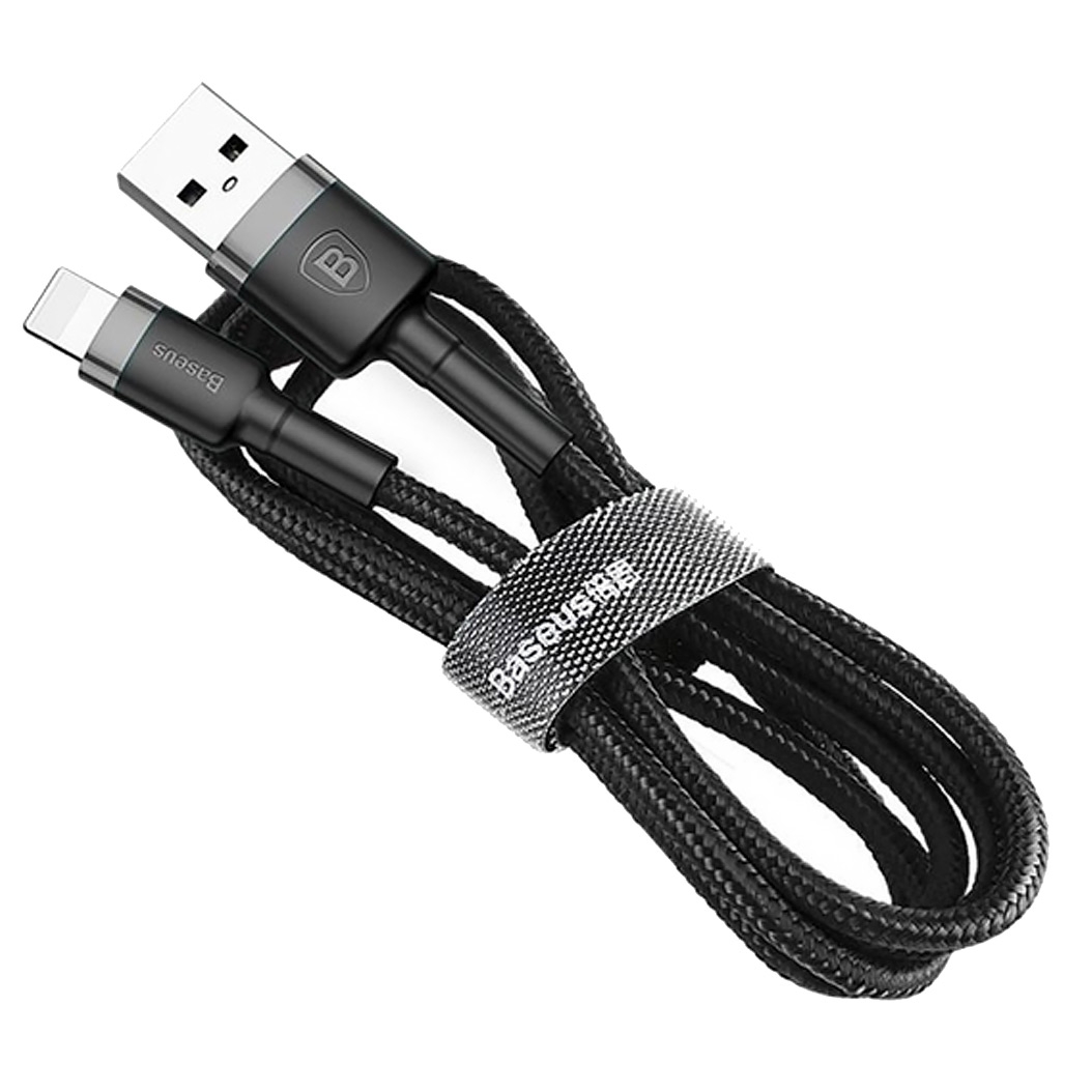 Кабель Baseus Cafule Lightning to USB Cable 2m Gray/Black - ціна, характеристики, відгуки, розстрочка, фото 2