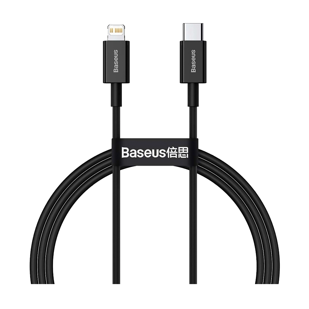 Кабель Baseus Type-C to Lightning Superies Fast Charging Series PD 20W 1m Black - цена, характеристики, отзывы, рассрочка, фото 1