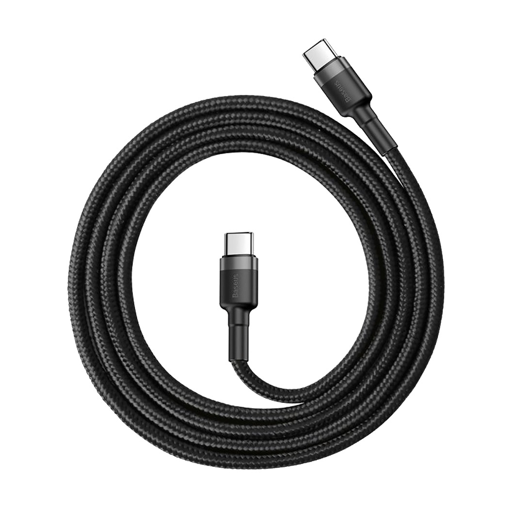 Кабель Baseus Cafule Type-C to Type-C Flash Charging 60W Cable 1m Black - цена, характеристики, отзывы, рассрочка, фото 1