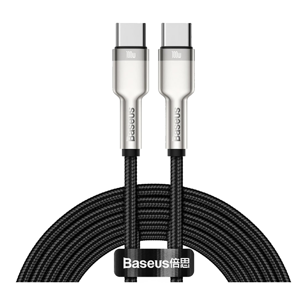 Кабель Baseus Cafule Type-C to Type-C Metal Date 100w Cable 2m Black