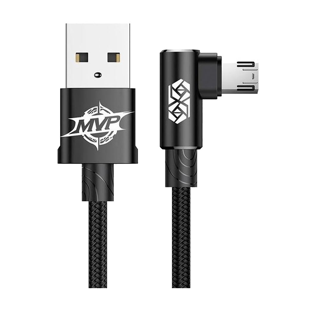 Кабель Baseus MVP Elbow Micro USB to USB Cable 1m Black - ціна, характеристики, відгуки, розстрочка, фото 1
