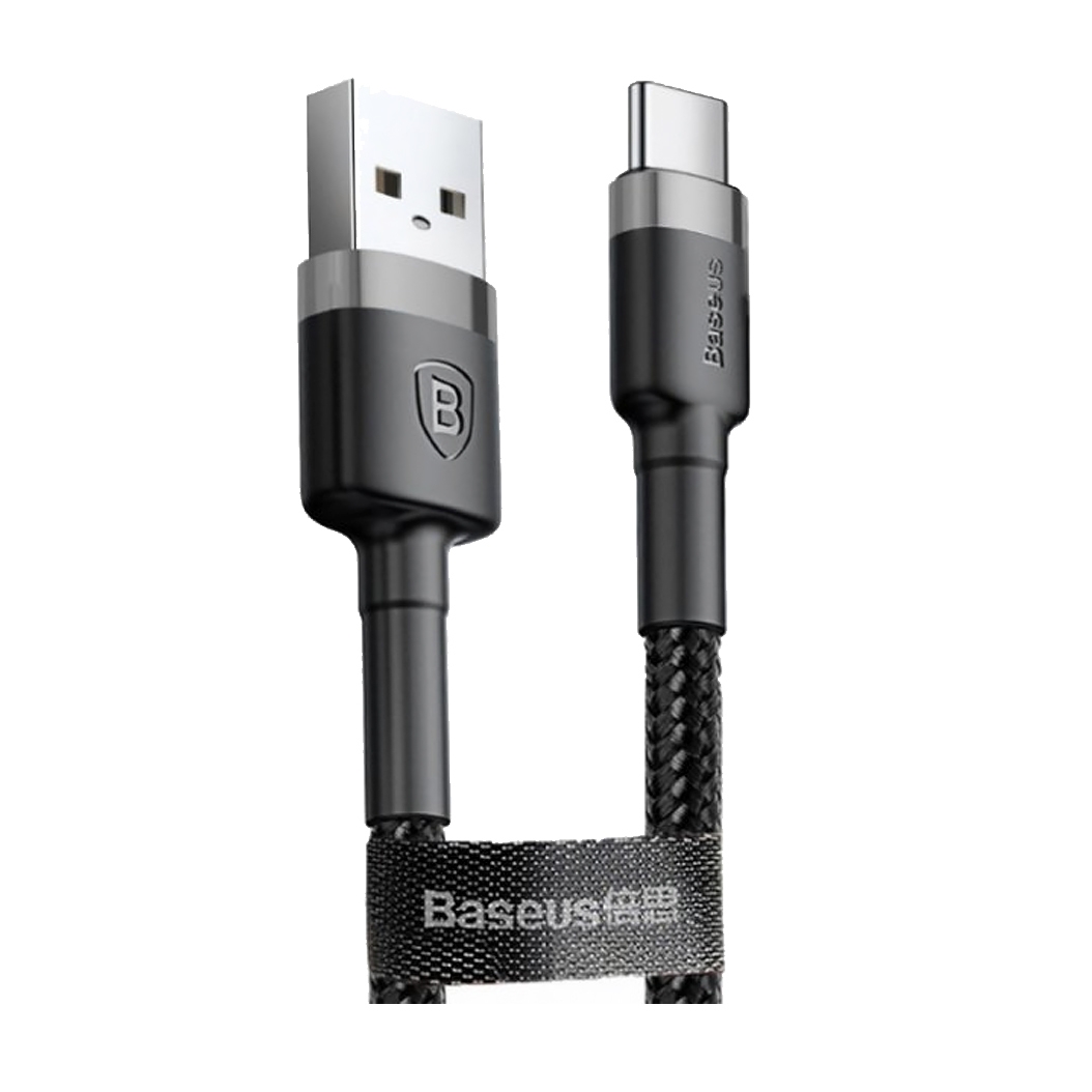Кабель Baseus Cafule Type-C до USB Cable Grey/Black - ціна, характеристики, відгуки, розстрочка, фото 1