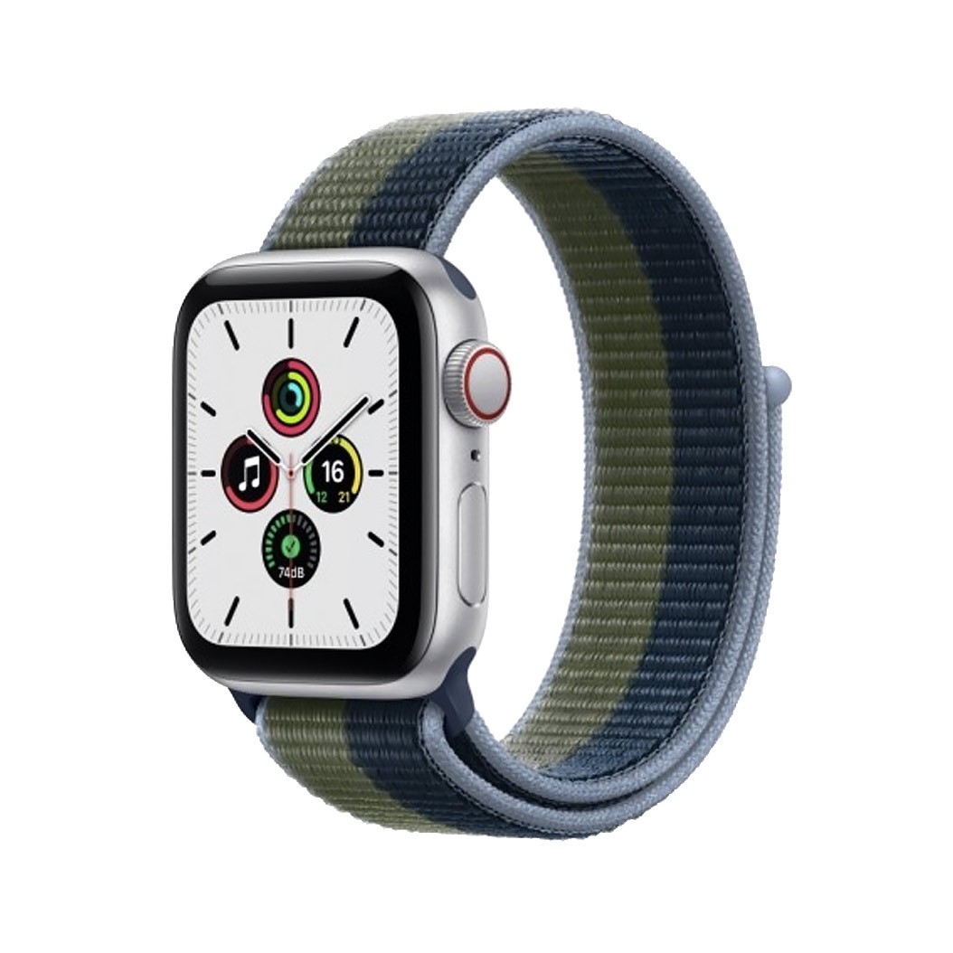 Смарт-часы Apple Watch SE + LTE 40mm Silver Aluminium with With Abyss Blue Moss Green Sport Loop - цена, характеристики, отзывы, рассрочка, фото 1