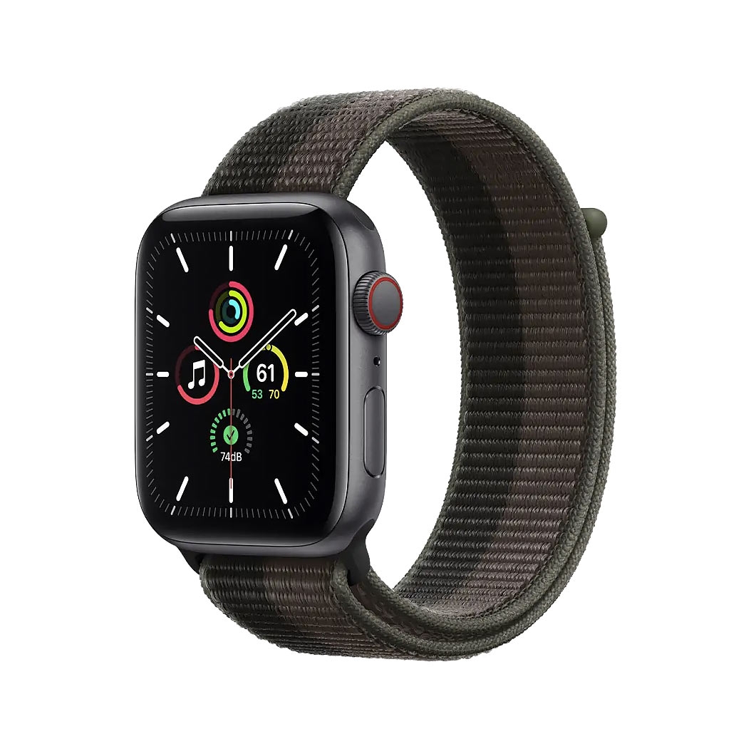 Смарт-годинник Apple Watch SE + LTE 40mm Space Grey Aluminium with Tornado/Gray Sport Loop - цена, характеристики, отзывы, рассрочка, фото 1
