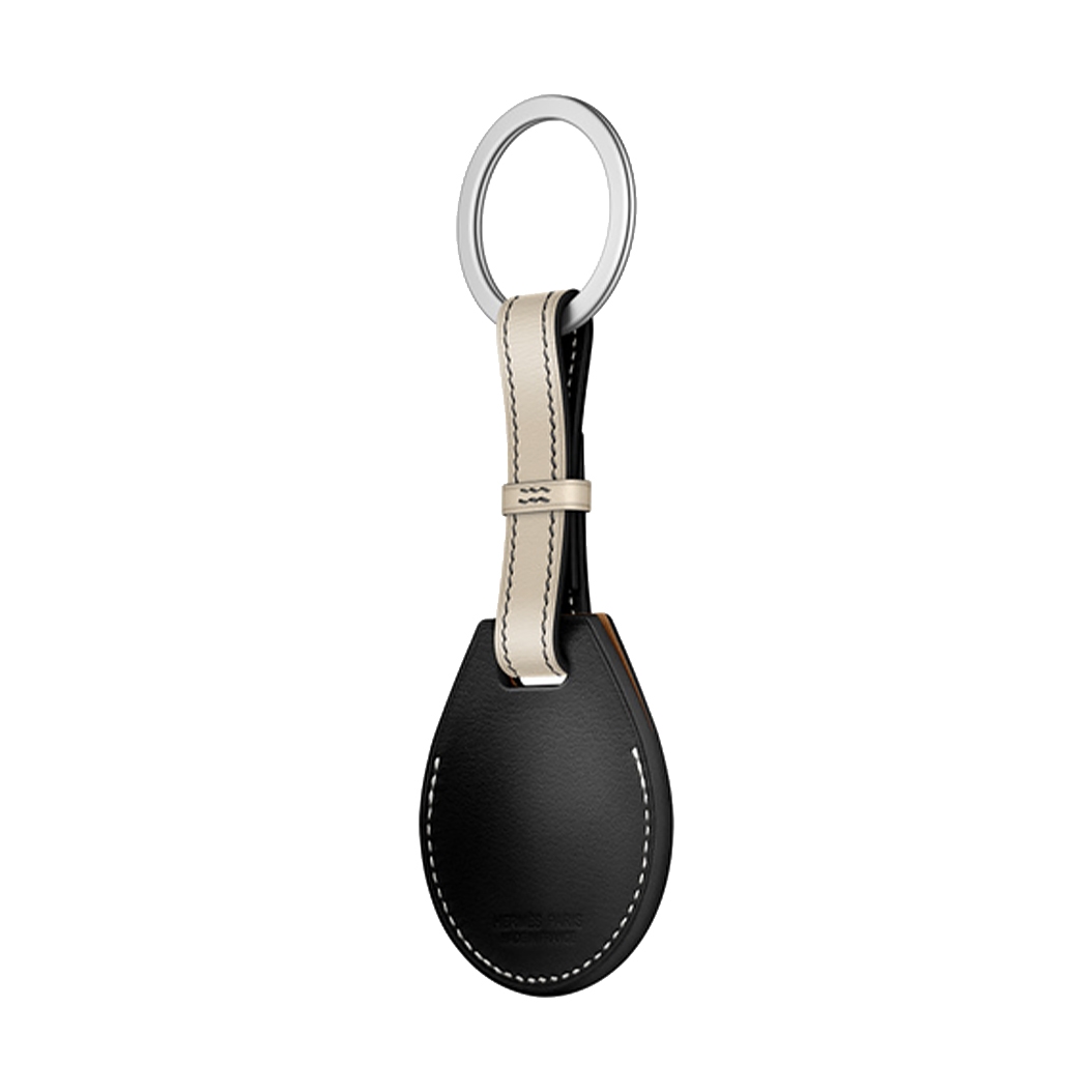 Кожанный брелок с кольцом Apple Hermes Key Ring Noir with AirTag - цена, характеристики, отзывы, рассрочка, фото 3