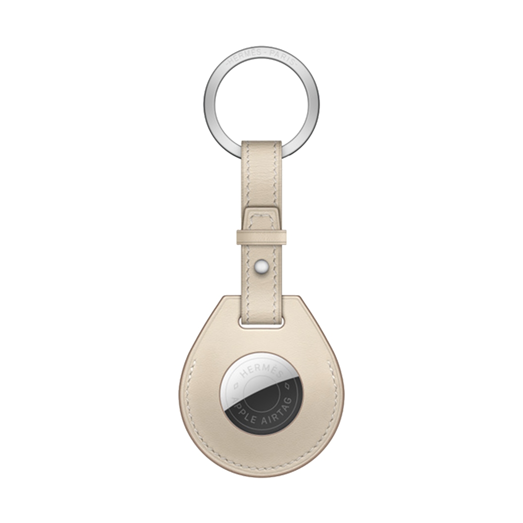 Кожанный брелок с кольцом Apple Hermes Key Ring Beton with AirTag - цена, характеристики, отзывы, рассрочка, фото 1
