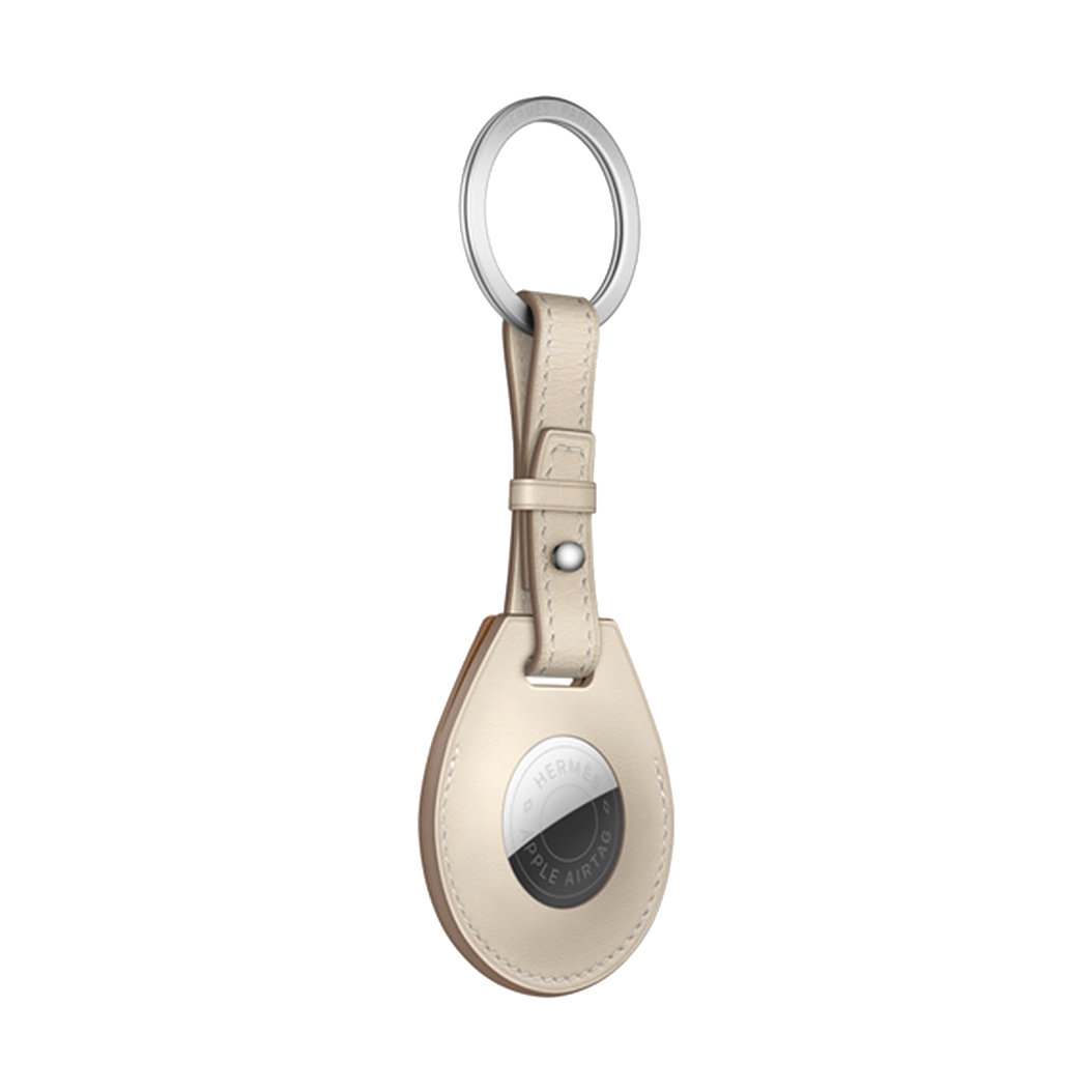 Шкіряний брелок із кільцем Apple Hermes Key Ring Beton with AirTag - ціна, характеристики, відгуки, розстрочка, фото 2