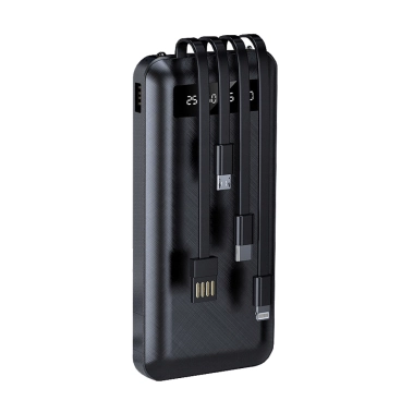 Внешний аккумулятор Yoyo Power Bank 4 Cables 10000mAh Black - цена, характеристики, отзывы, рассрочка, фото 1