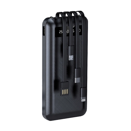 Внешний аккумулятор Yoyo Power Bank 4 Cables 10000mAh Black