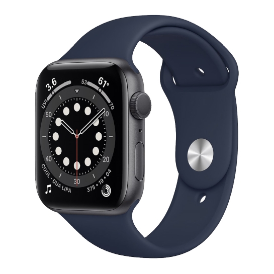 Смарт-годинник Apple Watch Series 6 44mm Space Gray Aluminum Case with Deep Navy Sport Band - ціна, характеристики, відгуки, розстрочка, фото 1