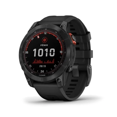 Спортивные часы Garmin Fenix 7 Solar Slate Gray with Black Band - цена, характеристики, отзывы, рассрочка, фото 1