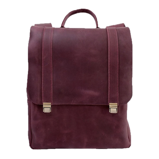 Шкіряний рюкзак з кишенею INCARNE Lock Бордо - цена, характеристики, отзывы, рассрочка, фото 1