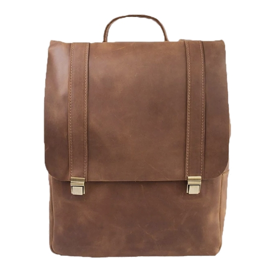 Шкіряний рюкзак з кишенею INCARNE Lock Коньяк - ціна, характеристики, відгуки, розстрочка, фото 1