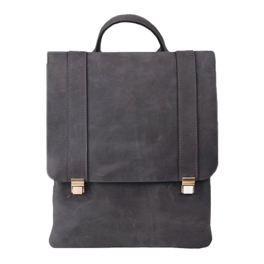 Кожаный рюкзак с карманом INCARNE Lock Серый - цена, характеристики, отзывы, рассрочка, фото 1