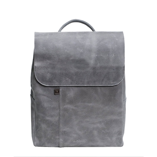 Кожаный рюкзак для ноутбука INCARNE Unia S Серый - цена, характеристики, отзывы, рассрочка, фото 1