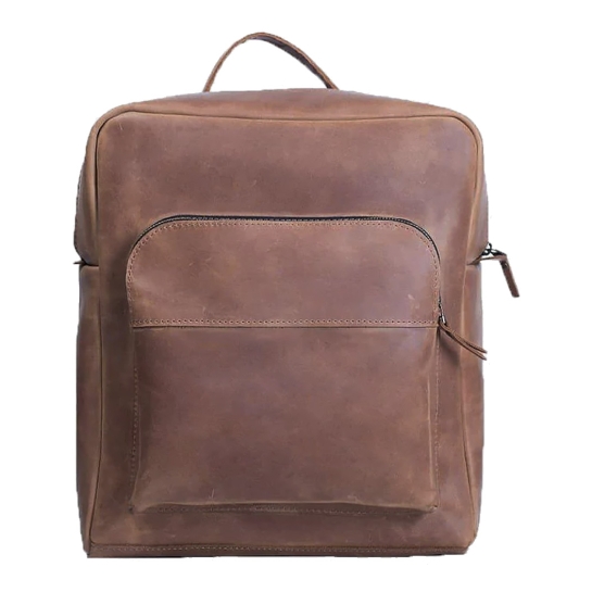 Шкіряний рюкзак на блискавці INCARNE Typical Коньяк - ціна, характеристики, відгуки, розстрочка, фото 1