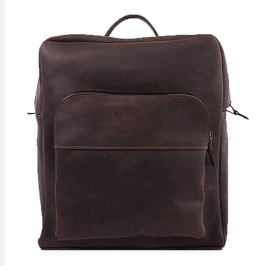Шкіряний рюкзак на блискавці INCARNE Typical Коричневий - ціна, характеристики, відгуки, розстрочка, фото 1