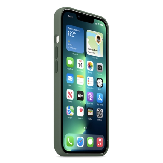 Чохол Apple Silicone Case with MagSafe for iPhone 13 Pro Eucalyptus - ціна, характеристики, відгуки, розстрочка, фото 3