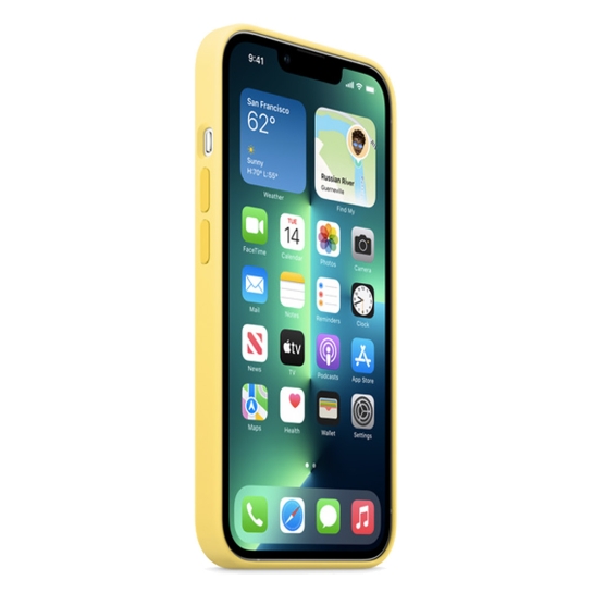 Чохол Apple Silicone Case with MagSafe for iPhone 13 Pro Lemon Zest - ціна, характеристики, відгуки, розстрочка, фото 3