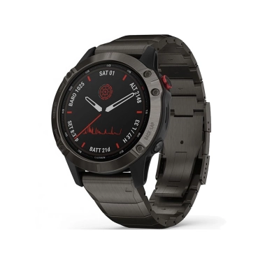 Спортивные часы Garmin Fenix 6 Pro Solar Edition Titanium Carbon Gray DLC With Titanium DLC Band - цена, характеристики, отзывы, рассрочка, фото 1