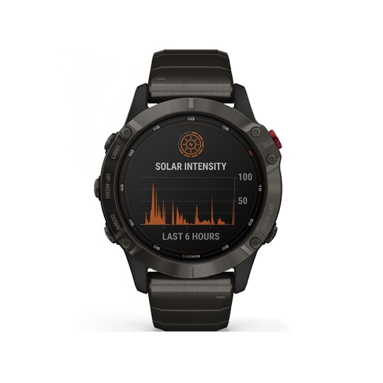 Спортивные часы Garmin Fenix 6 Pro Solar Edition Titanium Carbon Gray DLC With Titanium DLC Band - цена, характеристики, отзывы, рассрочка, фото 2