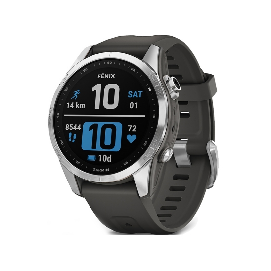 Спортивные часы Garmin Fenix 7S Silver with Graphite Band - цена, характеристики, отзывы, рассрочка, фото 1
