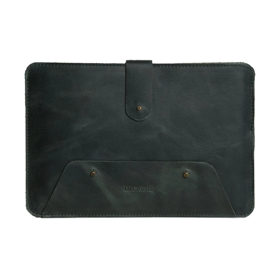 Кожаный чехол с карманом INCARNE Oakland для iPad 9 Зелёный