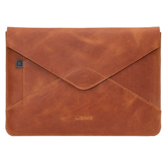 Кожаный чехол INCARNE Message для iPad Pro 12.9" 2021 Коньяк