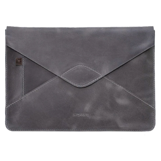 Кожаный чехол INCARNE Message для iPad Pro 12.9" 2021 Серый