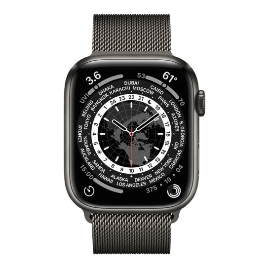 Смарт-часы Apple Watch Series 7 + LTE 45mm Space Black Titanium with Graphite Milane Loop - цена, характеристики, отзывы, рассрочка, фото 2