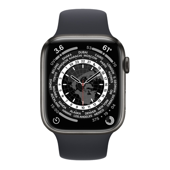 Смарт-годинник Apple Watch Series 7 + LTE 45mm Space Black Titanium with Midnight Sport Band - ціна, характеристики, відгуки, розстрочка, фото 2