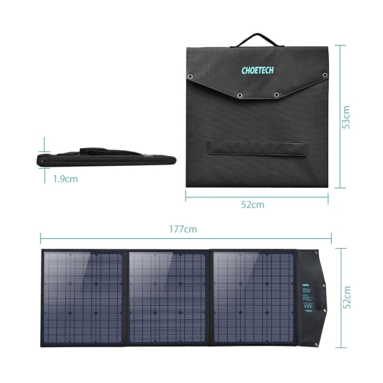 Сонячний зарядний пристрій Choetech 120W Foldable Solar Сharger Panels - ціна, характеристики, відгуки, розстрочка, фото 3