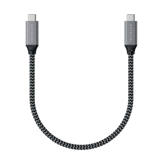 Кабель Satechi USB4 C to C Cable 100W Space Gray (25 cm) - ціна, характеристики, відгуки, розстрочка, фото 1