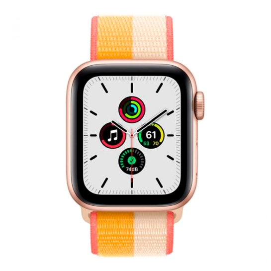 Смарт-часы Apple Watch SE + LTE 44mm Gold Aluminium with Maize/White Sport Loop - цена, характеристики, отзывы, рассрочка, фото 2