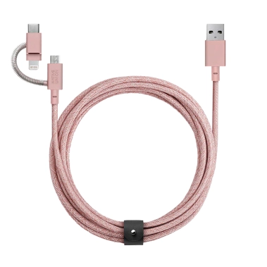 Кабель Native Union Belt Cable Universal Rose (2 m) - цена, характеристики, отзывы, рассрочка, фото 1