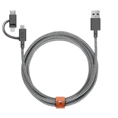 Кабель Native Union Belt Cable Universal Zebra (2 m) - цена, характеристики, отзывы, рассрочка, фото 1