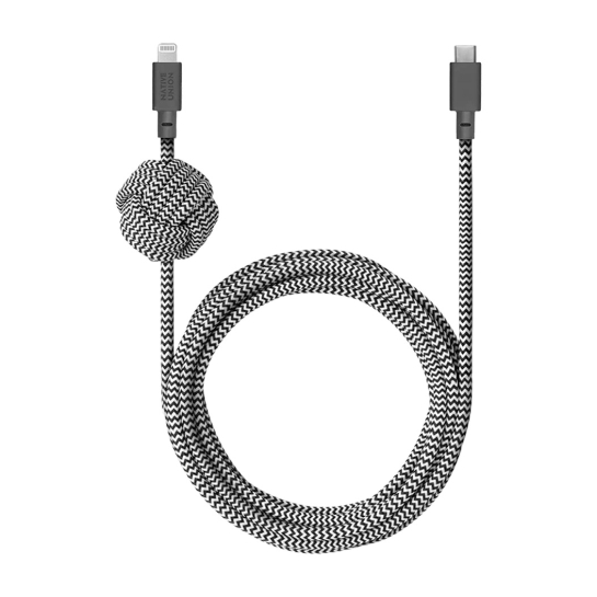 Кабель Native Union Night Cable USB-C to Lightning Zebra (3 m) - цена, характеристики, отзывы, рассрочка, фото 1