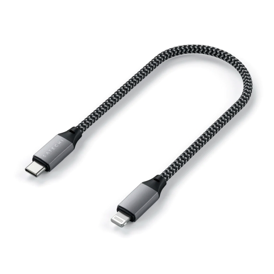 Кабель Satechi USB-C to Lightning Cable Space Gray (25 cm) - ціна, характеристики, відгуки, розстрочка, фото 2