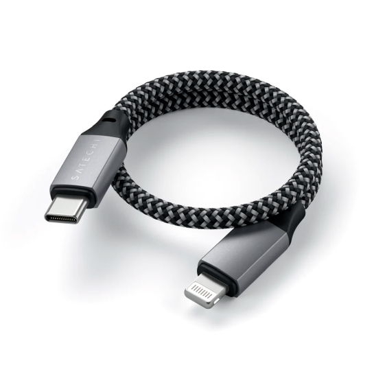 Кабель Satechi USB-C to Lightning Cable Space Gray (25 cm) - ціна, характеристики, відгуки, розстрочка, фото 4