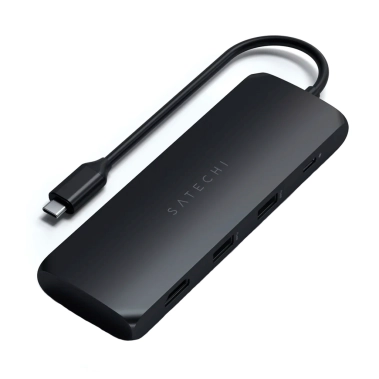 USB-хаб Satechi Aluminum Type-C Hybrid Multiport Adapter Black - цена, характеристики, отзывы, рассрочка, фото 1