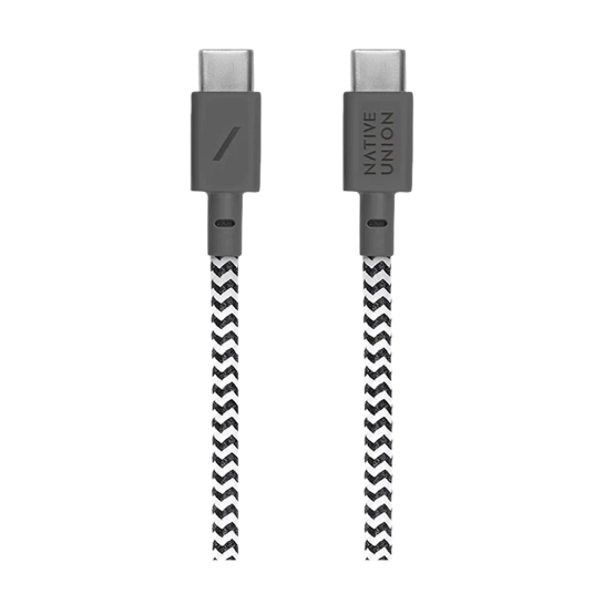 Кабель Native Union Belt Cable USB-C to USB-C Zebra (1.2 m) - цена, характеристики, отзывы, рассрочка, фото 2